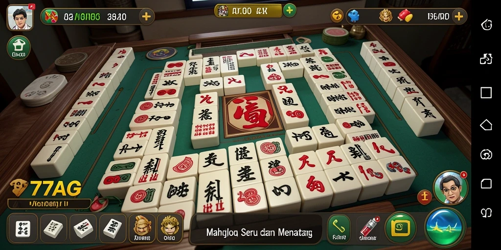 Gameplay Mahjong yang seru dan menantang dalam 77AG.