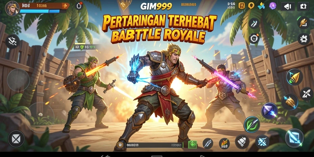 GIM999 menampilkan aksi seru dan strategi dalam Battle Royale.