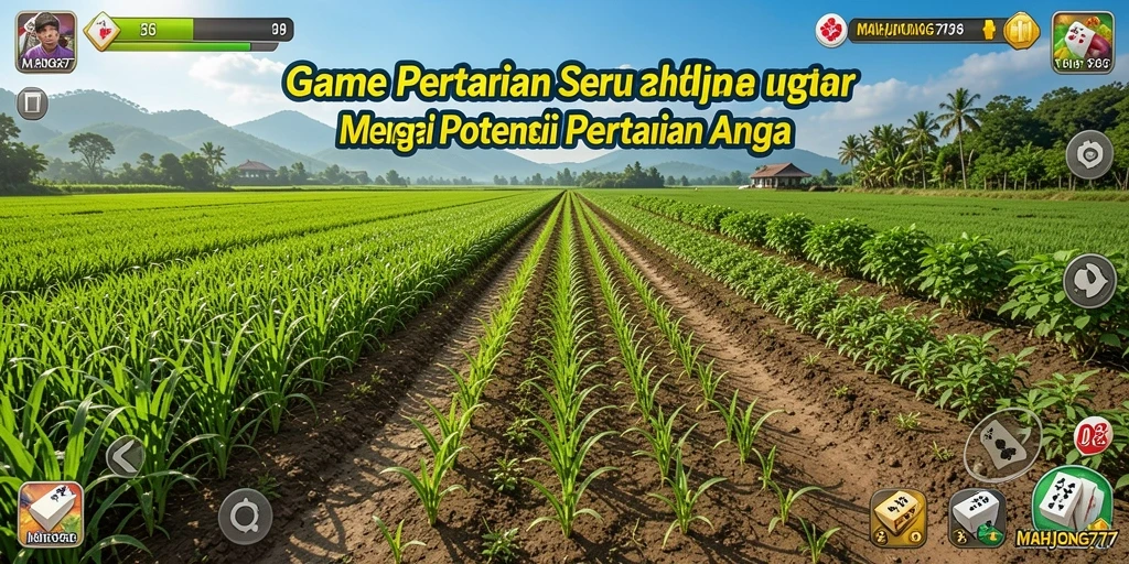 Screenshot menampilkan gameplay menarik di kebun yang subur.