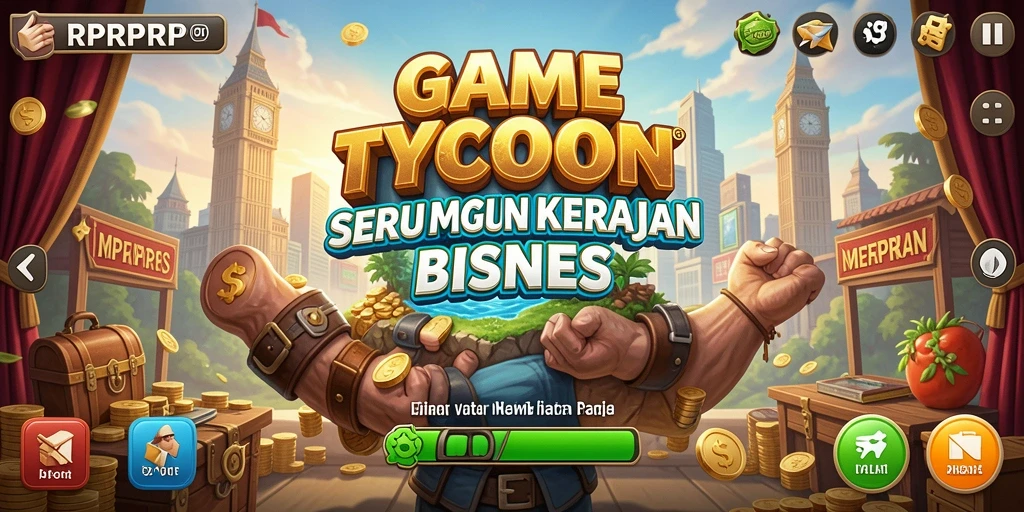 Gameplay menarik RPRPRP dengan grafis yang menawan dan strategi bisnis.