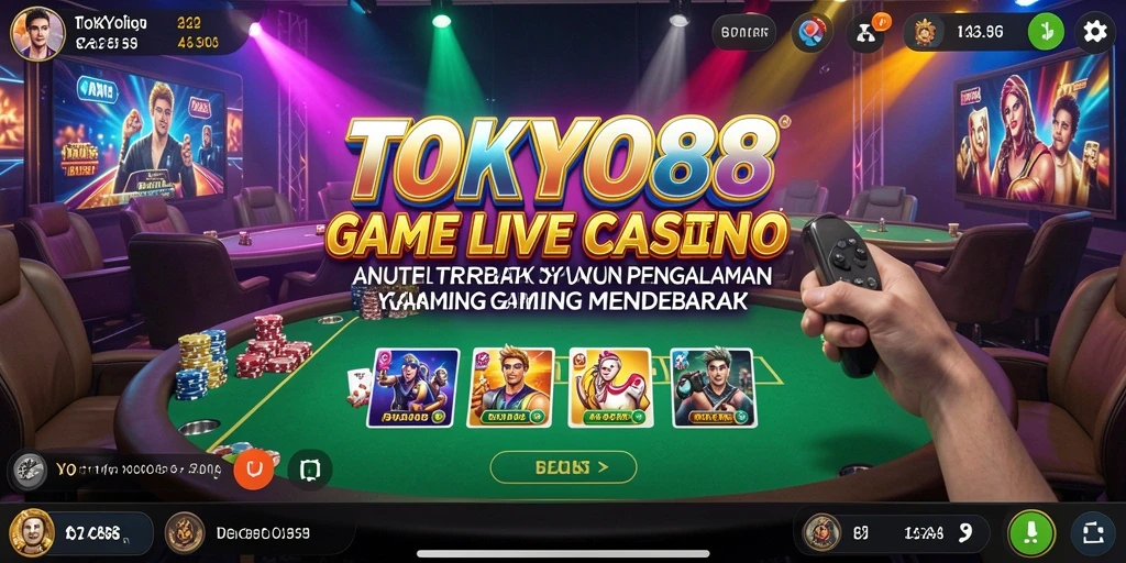 Tampilan gameplay mendebarkan di TOKYO88 dengan dealer langsung.